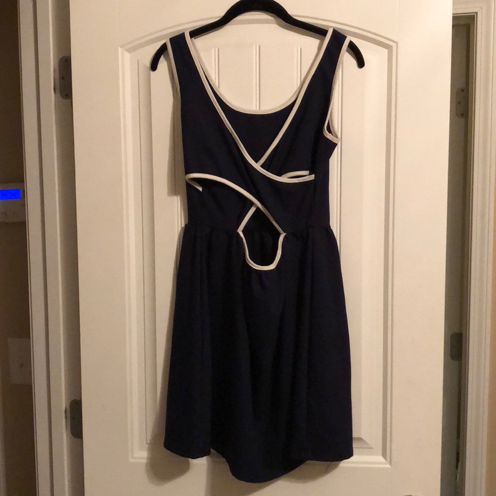 Navy Open Backed Mini Dress